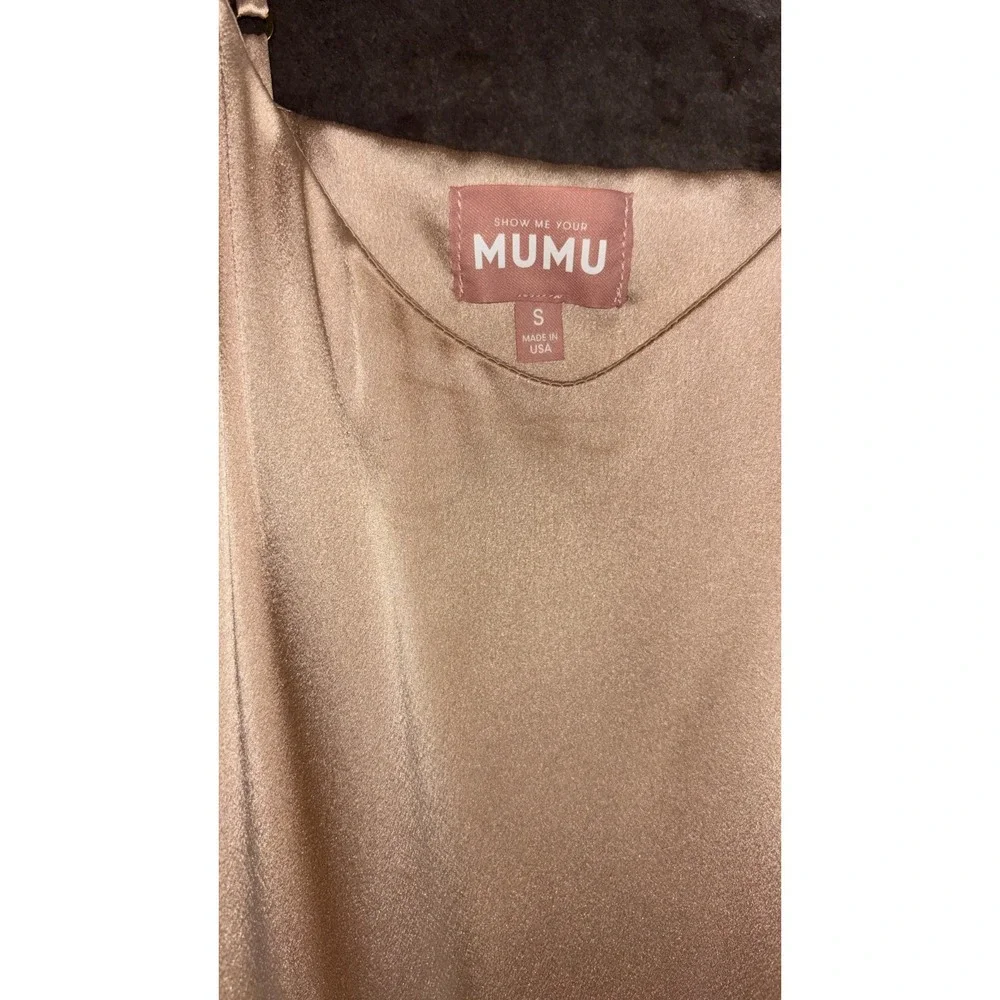 Show Me Your Mumu Dalia Maxi Dress Womens Small Champagne Luxe Satin Lined